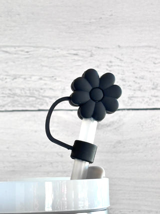 Black Daisy Straw Topper-Brittany Carl-Shop Anchored Bliss Women's Boutique Clothing Store