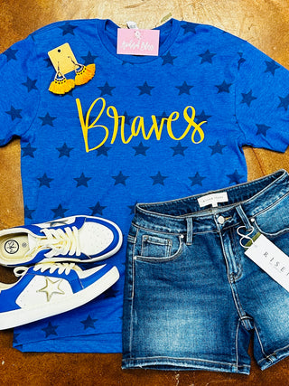 Braves Script Star Graphic Tee-Harps & Oli-Shop Anchored Bliss Women's Boutique Clothing Store