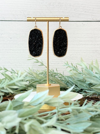 Maya Druzy Earrings • Black-Sammi-Shop Anchored Bliss Women's Boutique Clothing Store