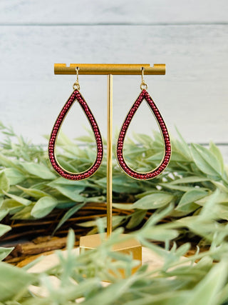 Look Your Best Merlot Beaded Teardrop Earring-Brittany Carl-Shop Anchored Bliss Women's Boutique Clothing Store