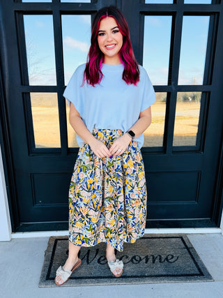 Full of Grace Floral A Line Skirt-Pinch-Shop Anchored Bliss Women's Boutique Clothing Store