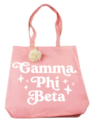 Sorority Retro Pom Pom Tote Bag-Sorority Shop-Shop Anchored Bliss Women's Boutique Clothing Store