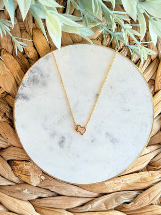 Lone Star Proud Dainty Texas Necklace • Gold-Sammi-Shop Anchored Bliss Women's Boutique Clothing Store