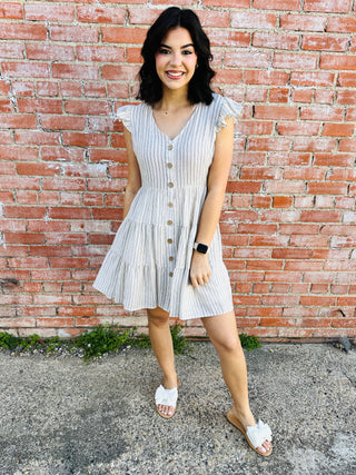 Haven’t You Heard Tiered Dress • Khaki-Blu Pepper-Shop Anchored Bliss Women's Boutique Clothing Store