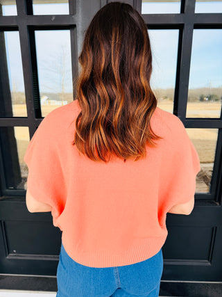 Here I Am Oversized Sweater Top • Soft Coral-Pinch-Shop Anchored Bliss Women's Boutique Clothing Store