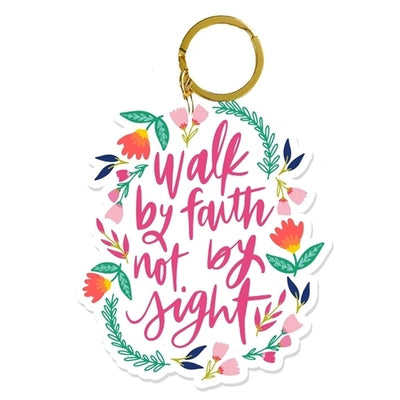 Walk By Faith Not By Sight Keychain-Mary Square-Shop Anchored Bliss Women's Boutique Clothing Store