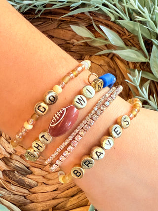 Go, Fight, Win Bracelet Set• Blue & Gold-Stacey Kluttz-Shop Anchored Bliss Women's Boutique Clothing Store