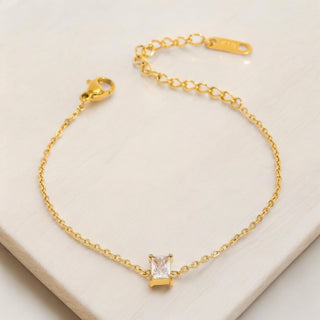 Carried Away Golden Emerald Cut Bracelet-Brittany Carl-Shop Anchored Bliss Women's Boutique Clothing Store