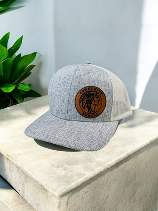 Community Braves Patch Hat • Heather Gray & Light Gray-Brittany Carl-Shop Anchored Bliss Women's Boutique Clothing Store