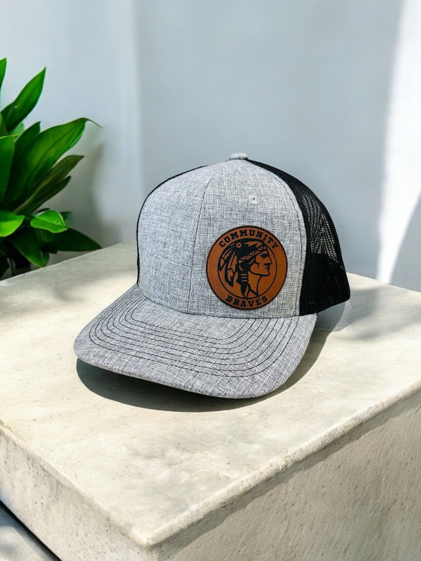 Community Braves Patch Hat • Heather Gray & Black-Brittany Carl-Shop Anchored Bliss Women's Boutique Clothing Store