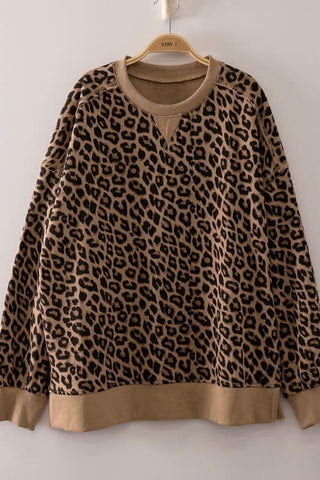 Living on Love Leopard Print Pullover-Very J-Shop Anchored Bliss Women's Boutique Clothing Store