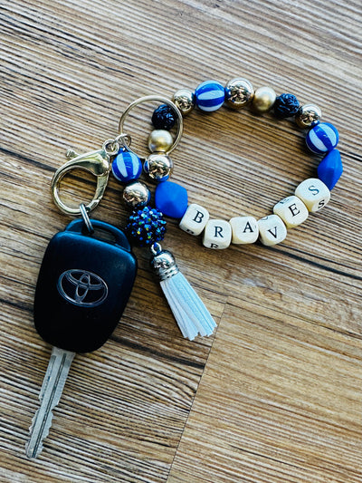 Braves Keychain • Blue & Gold-Stacey Kluttz-Shop Anchored Bliss Women's Boutique Clothing Store