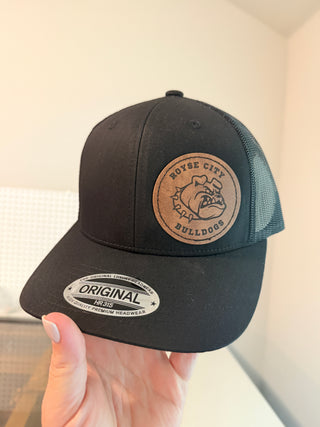 RC Bulldogs Patch Hat • Black & Brown Patch-Brittany Carl-Shop Anchored Bliss Women's Boutique Clothing Store