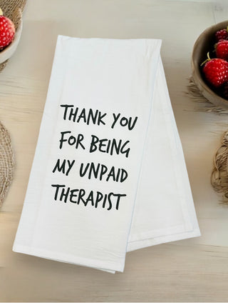 Unpaid Therapist Tea Towel-Brittany Carl-Shop Anchored Bliss Women's Boutique Clothing Store