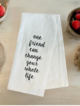 A Friend Can Change A Life Tea Towel-Brittany Carl-Shop Anchored Bliss Women's Boutique Clothing Store