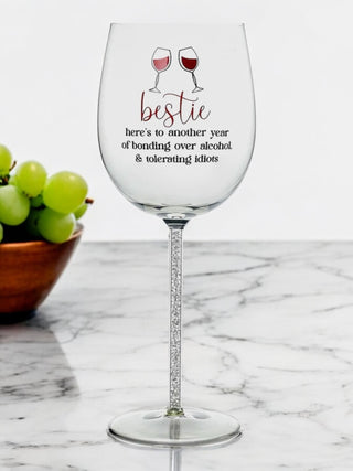 You’re My Bestie Wine Glass-Stacey Kluttz-Shop Anchored Bliss Women's Boutique Clothing Store