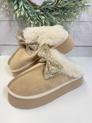 Dreamy Steps Bow Platform Slippers • Cream-Stacey Kluttz-Shop Anchored Bliss Women's Boutique Clothing Store