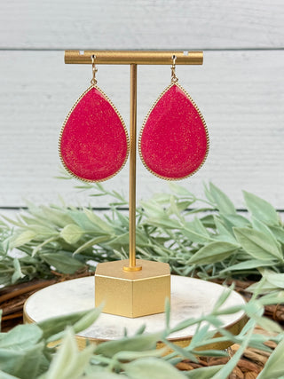 Bethany Teardrop Earrings • Pink-Sammi-Shop Anchored Bliss Women's Boutique Clothing Store