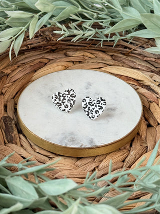 Leopard Print Heart Stud Earrings-Brittany Carl-Shop Anchored Bliss Women's Boutique Clothing Store