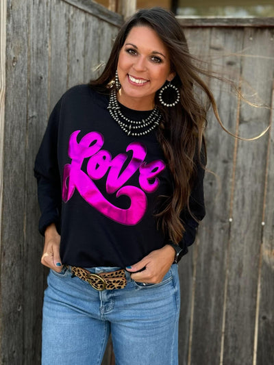 Pre Order Pink Puff Love Sweatshirt-Texas True Threads-Shop Anchored Bliss Women's Boutique Clothing Store