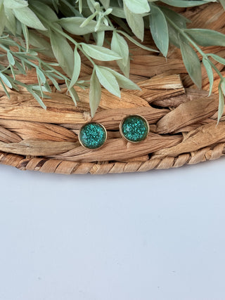 Kenzie Shimmer Stud Earrings • Green-Sammi-Shop Anchored Bliss Women's Boutique Clothing Store