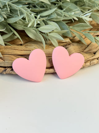 Matte Heart Earrings • Pink-Something Special LA-Shop Anchored Bliss Women's Boutique Clothing Store