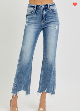 Risen Along For the Ride High Rise Cropped Denim Jeans-Risen-Shop Anchored Bliss Women's Boutique Clothing Store