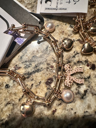 Bows & Pearls Charm Bracelet-DMC-Shop Anchored Bliss Women's Boutique Clothing Store