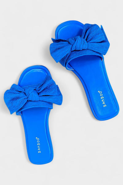 Walk The Walk Bow Sandals • Blue-Tracy Zelenuk-Shop Anchored Bliss Women's Boutique Clothing Store