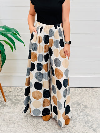 Confetti Chic Wide Leg Dot Pants • Black Mix-Stacey Kluttz-Shop Anchored Bliss Women's Boutique Clothing Store