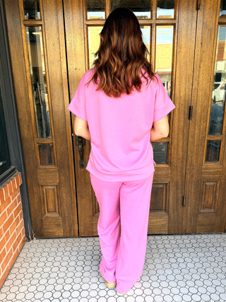 In Good Taste Scuba Lounge Set • Pink-Zenana-Shop Anchored Bliss Women's Boutique Clothing Store