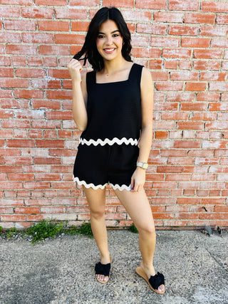 In My Element Ric Rac Set • Black-Blu Pepper-Shop Anchored Bliss Women's Boutique Clothing Store