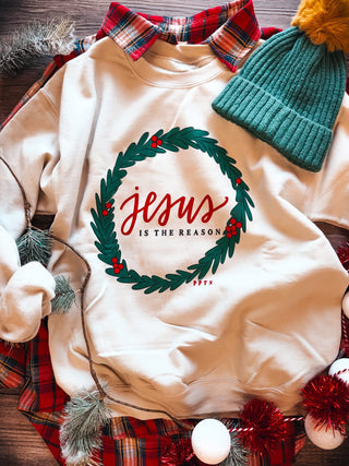 Jesus is the Reason Graphic Sweatshirt-PPTX-Shop Anchored Bliss Women's Boutique Clothing Store