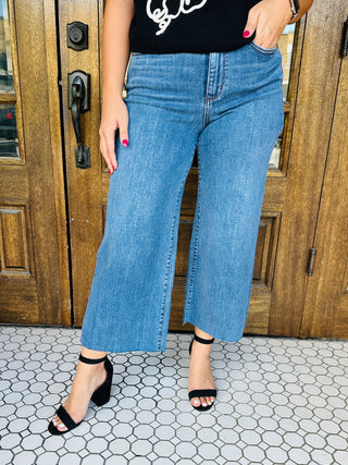 Judy Blue Cross My Mind Raw Hem Cropped Denim Jeans-Judy Blue-Shop Anchored Bliss Women's Boutique Clothing Store