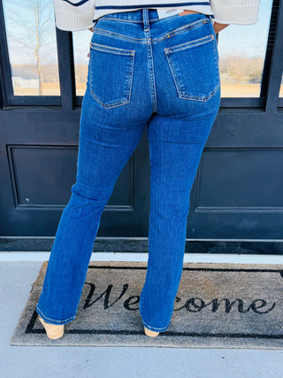 Judy Blue Keep Shining Bootcut Denim Jeans-Judy Blue-Shop Anchored Bliss Women's Boutique Clothing Store