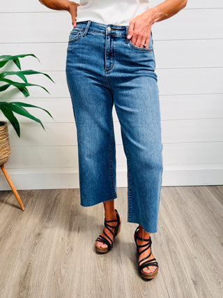 Judy Blue Let Me See Wide Leg Cropped Denim Jeans-Judy Blue-Shop Anchored Bliss Women's Boutique Clothing Store