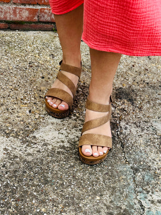 Take Me Away Leopard Cork Wedge Sandals • Brown-Stacey Kluttz-Shop Anchored Bliss Women's Boutique Clothing Store