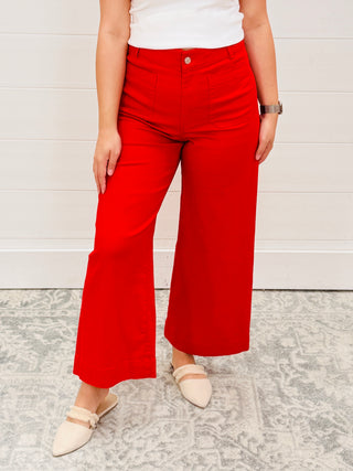 Life Worth Living Wide Leg Pants • Red-EESome-Shop Anchored Bliss Women's Boutique Clothing Store