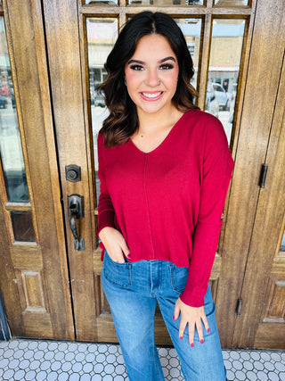 Living the Dream Sweater • Cabernet-Zenana-Shop Anchored Bliss Women's Boutique Clothing Store