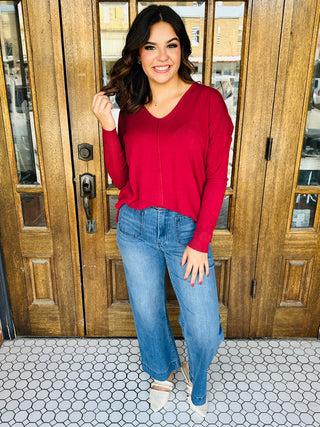 Living the Dream Sweater • Cabernet-Zenana-Shop Anchored Bliss Women's Boutique Clothing Store