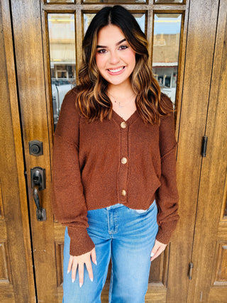 Lost In Your Eyes Cardigan • Brown-Stacey Kluttz-Shop Anchored Bliss Women's Boutique Clothing Store