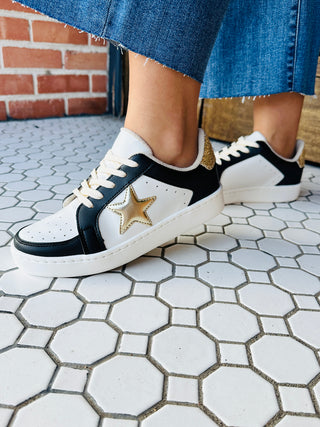 Loud and Proud Game Day Sneakers • Black & Gold-Makers Shoes-Shop Anchored Bliss Women's Boutique Clothing Store