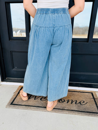 Never Too Far Wide Leg Denim Pants-Umgee-Shop Anchored Bliss Women's Boutique Clothing Store