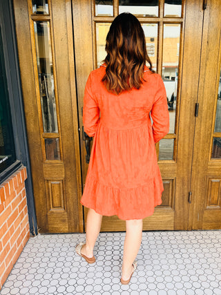 Not Without You Animal Detail Long Sleeve Dress • Sunset-Stacey Kluttz-Shop Anchored Bliss Women's Boutique Clothing Store