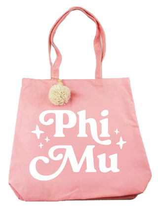 Sorority Retro Pom Pom Tote Bag-Sorority Shop-Shop Anchored Bliss Women's Boutique Clothing Store