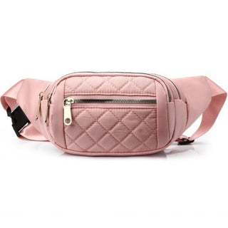 Quilted Multi Pocket Belt Bag • Pink-Zenana-Shop Anchored Bliss Women's Boutique Clothing Store