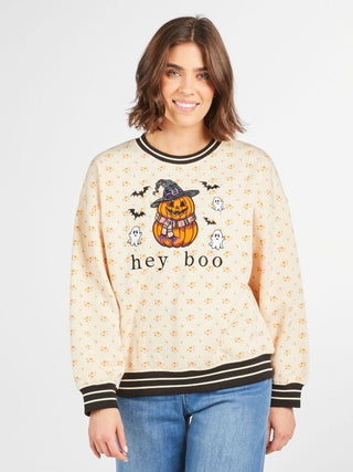 Simply Southern Hey Boo Embroidered Sweatshirt-Simply Southern-Shop Anchored Bliss Women's Boutique Clothing Store