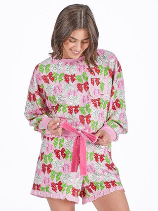 Simply Southern Ruffle Coquette Bow Pajama Set-Simply Southern-Shop Anchored Bliss Women's Boutique Clothing Store
