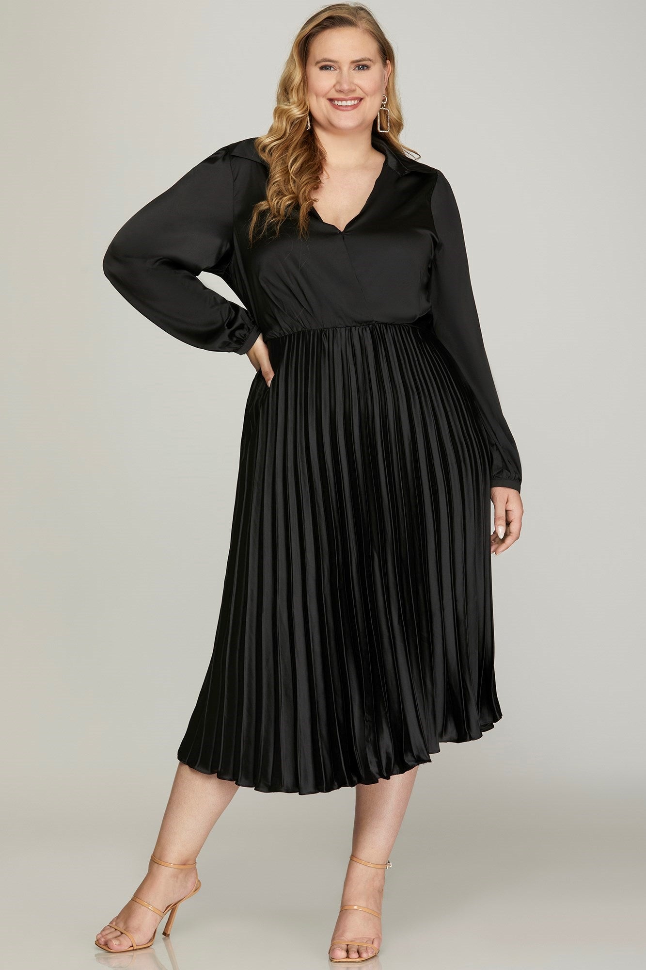 All Because of You Long Sleeve Dress • Black-She+Sky-Shop Anchored Bliss Women's Boutique Clothing Store