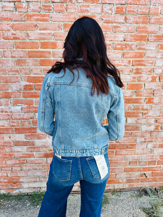 Perfectly Posh Denim Jacket • Blue-Patrol Jeans-Shop Anchored Bliss Women's Boutique Clothing Store